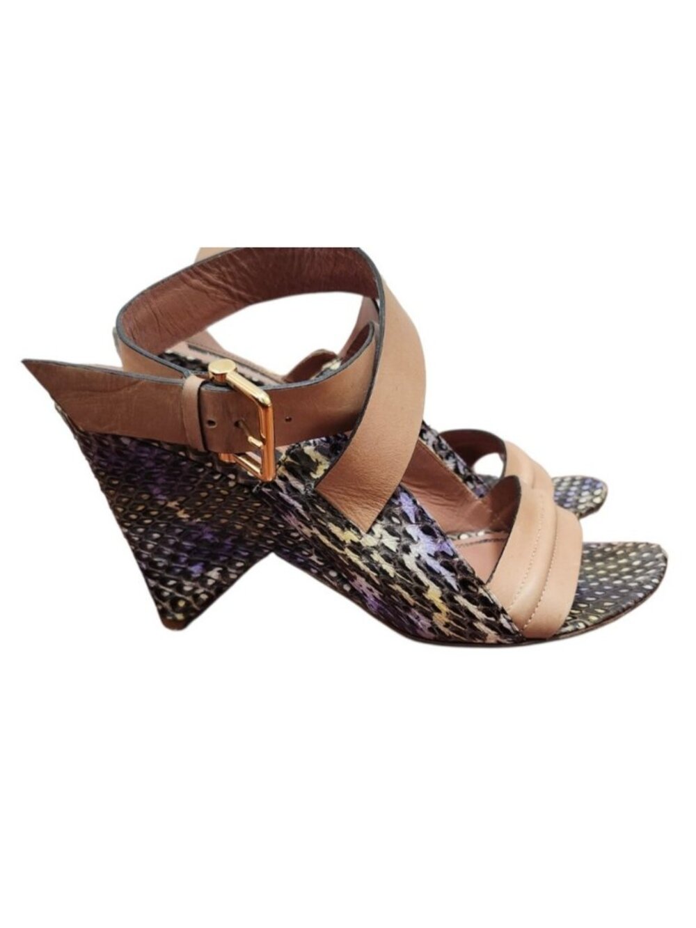 Derek Lam Snakeskin Leather Strappy Heels Sandals Size 6.5 B Made in Italy